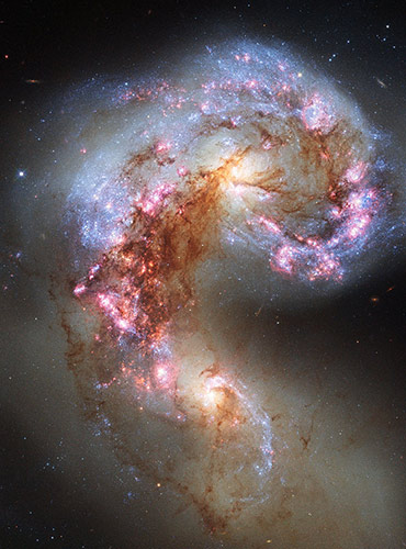 Imagen telescopio Hubble Las Galaxias Antennae o Antena